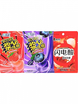 Кислые конфеты "Bai Ranxin" ассорти 25гр 1шт/20уп